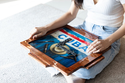 Portable Domino Table – Cuba Collection | Classic Cuban Flag Design