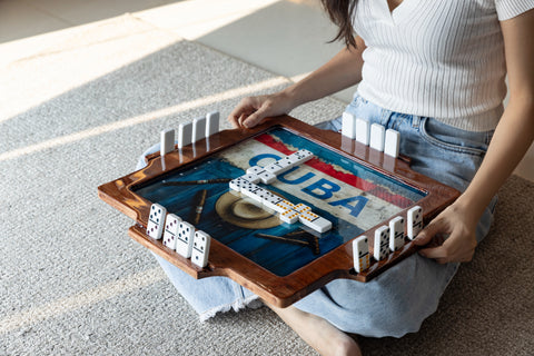 Portable Domino Table – Cuba Collection | Classic Cuban Flag Design