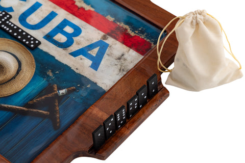 Portable Domino Table – Cuba Collection | Classic Cuban Flag Design