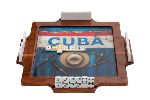Portable Domino Table – Cuba Collection | Classic Cuban Flag Design
