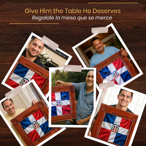 Mesa de Domino Dominicana | Diseño Bandera República Dominicana Guitarra Tambora Maracas | Dominican Domino Table Perfecto para Decoración y para Noches de Juego con Familia y Amigos