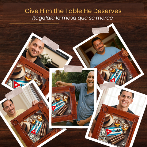 Mesa de Domino Cubano | Diseño Bandera de Cuba | Cuban Domino Table Perfecto para Decoración y para Noches de Juego con Familia y Amigos