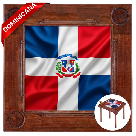 Mesa de Domino Dominicana | Diseño Bandera República Dominicana Guitarra Tambora Maracas | Dominican Domino Table Perfecto para Decoración y para Noches de Juego con Familia y Amigos