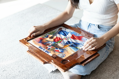 Portable Domino Table – Dominican Republic Collection | Classic Dominican Flag Design
