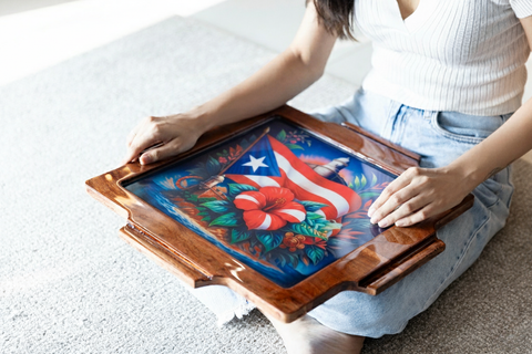 Portable Domino Table – Puerto Rico Collection | Classic Puerto Rican Flag Design